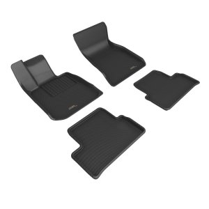 BMW i4 Floor Mat Set - Front + Rear - 3D MAXpider - Kagu - Black - `22-`23